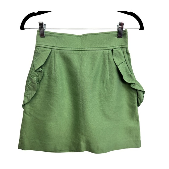 Sandro Fanette Ruffled Skirt Green - Picture 2 of 8